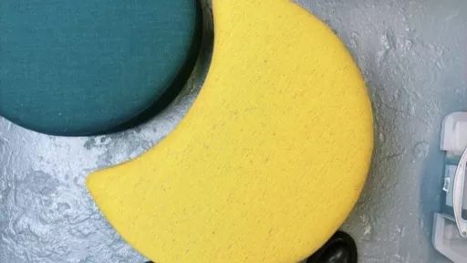 Bespoke upholstered foot stools A trio of colourful upholstered foot stools viewed from above